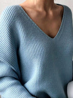 V-neck Dropped Shoulder Sweater (6)