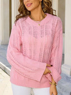 Cable Knit Long Sleeve Sweater (10)