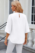 Round Neck Slit Half Sleeve Top (20)