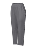 Full Size Side Decor Button Casual Wide Leg Pants Plus (20)