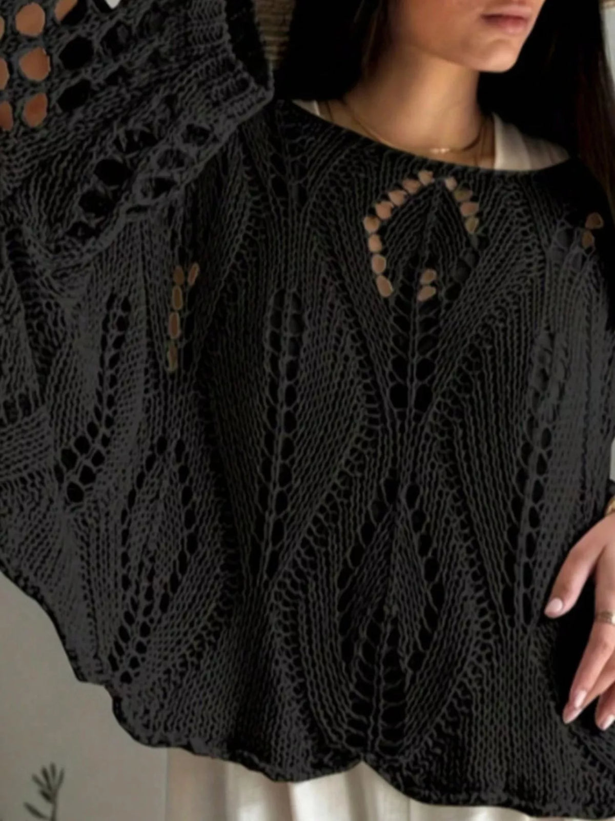 Boat Neck Crochet Knit Cover Up (5)