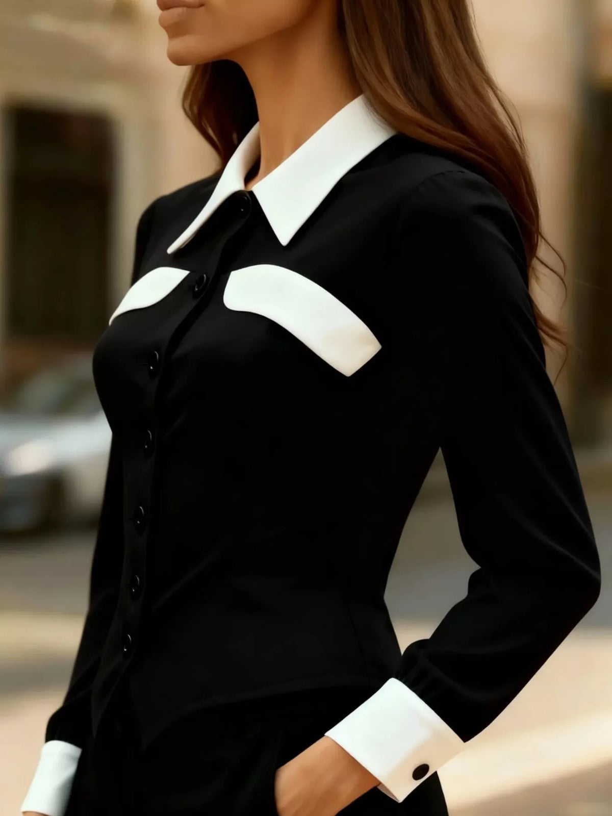 Contrast Button-down Shirt (5)