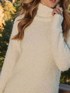 Fringe Turtleneck Long Sleeve Sweater Dress (10)
