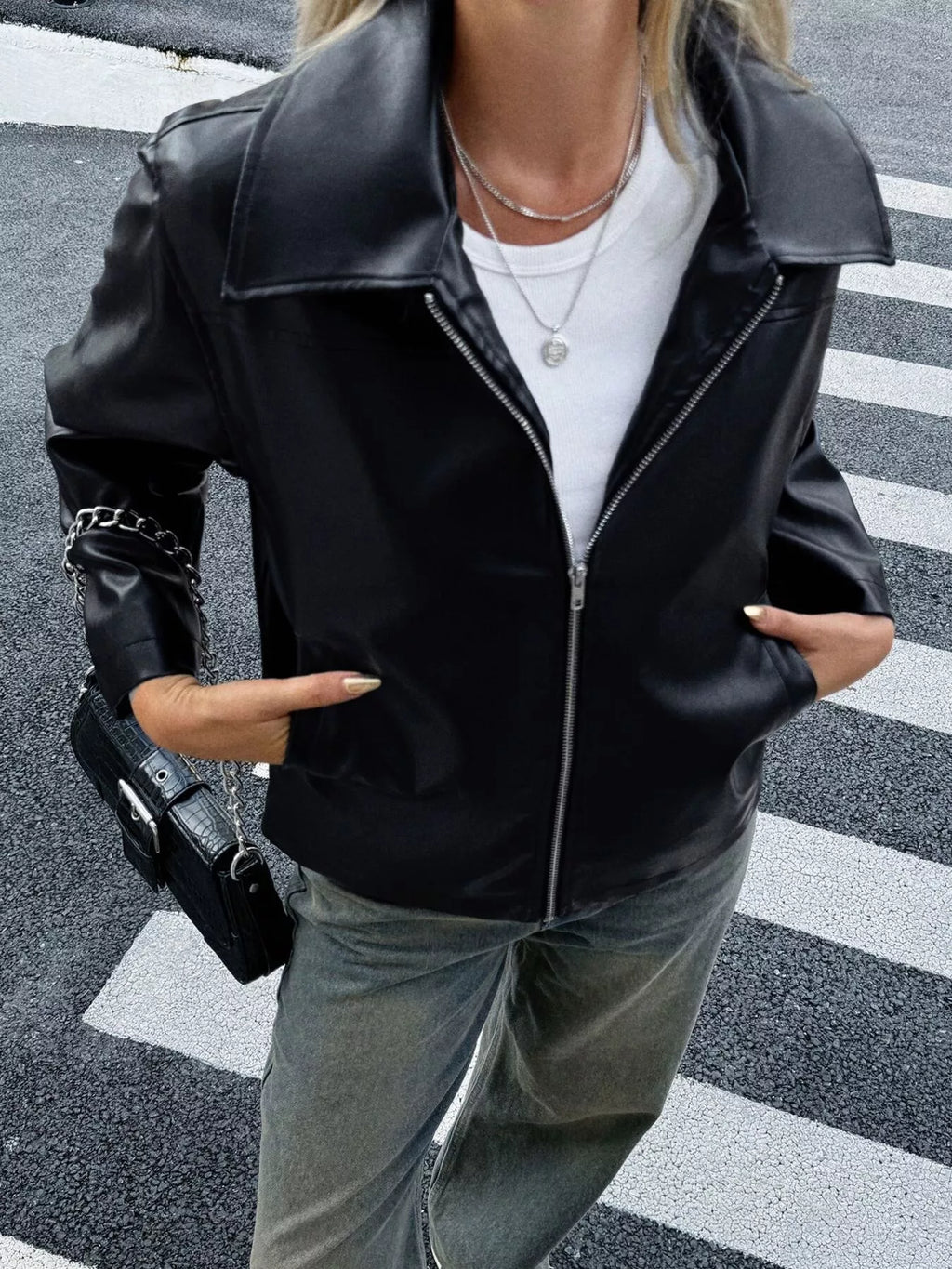 Zip Up Leather Jacket (3)