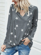 Cutout Round Neck Long Sleeve T-shirt (3)