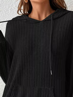 Ribbed Knit Long Sleeve Hoodie (5)