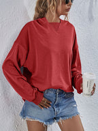 Dropped Shoulder Slit Hoodie (17)