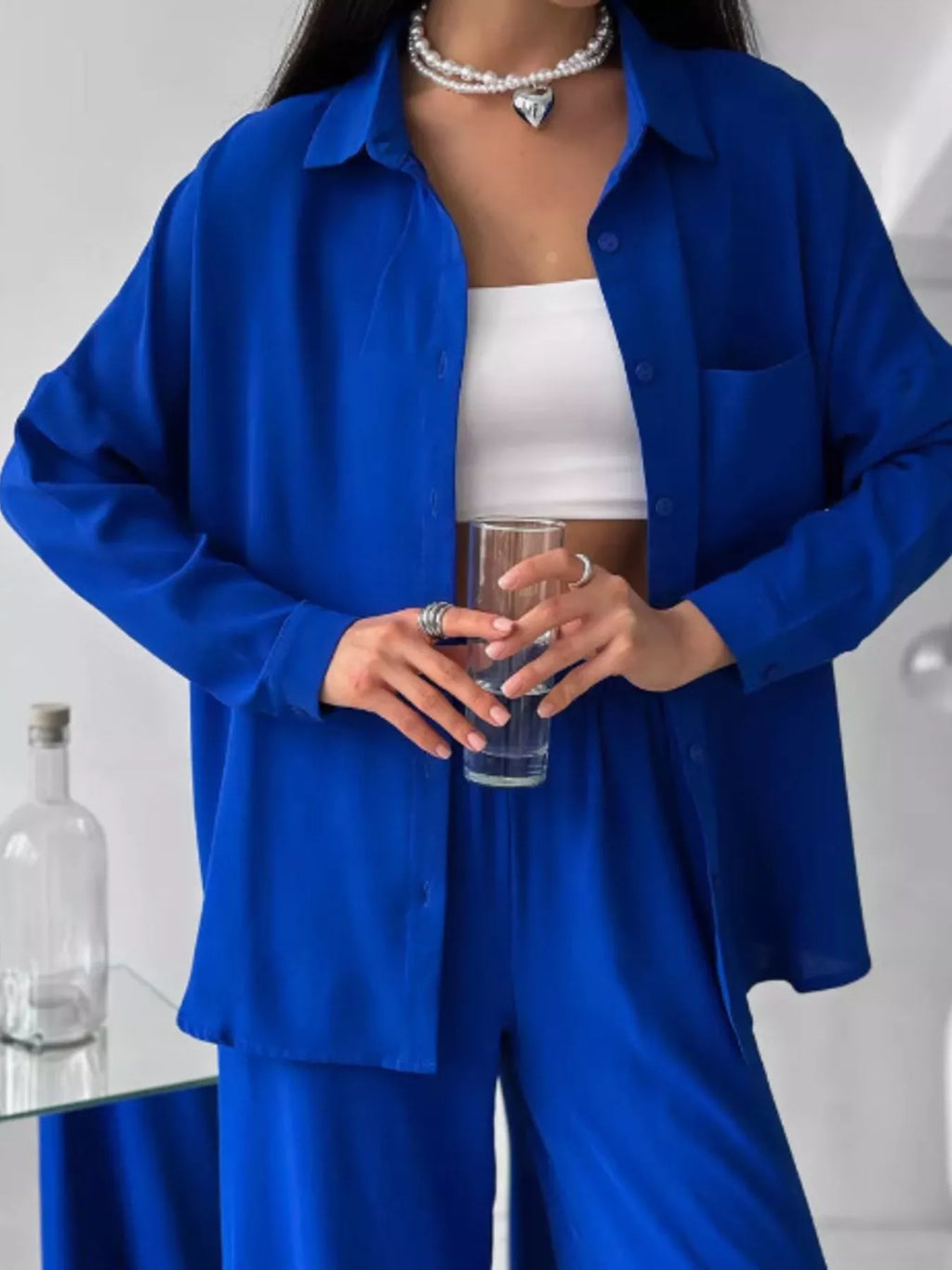 Button Down Shirt Pants Set (16)