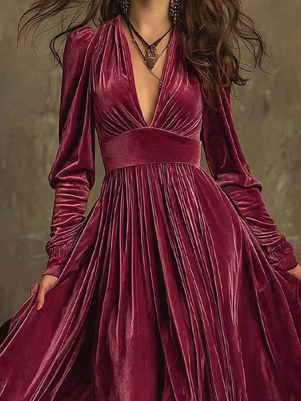 Ruffled Hem Long Sleeve Dress (13)