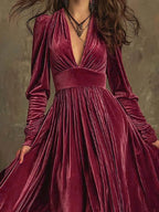 Ruffled Hem Long Sleeve Dress (13)
