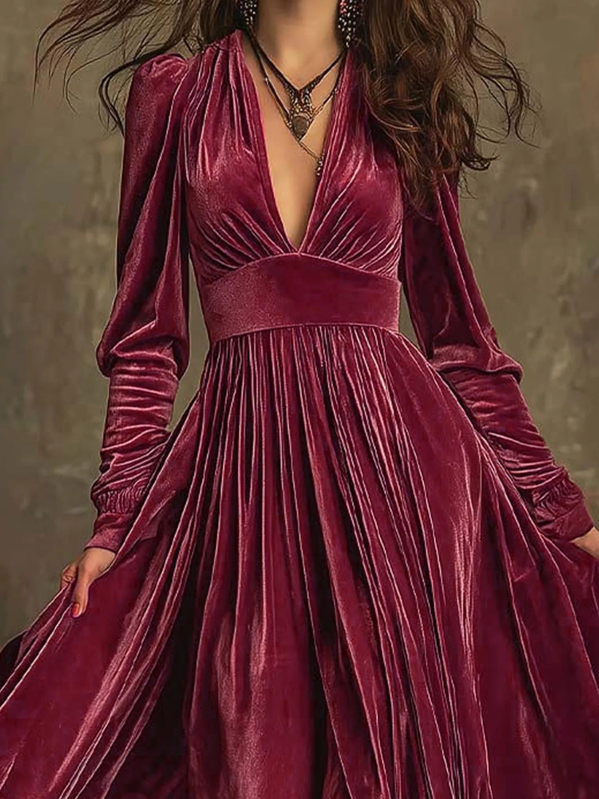 Ruffled Hem Long Sleeve Dress (13)
