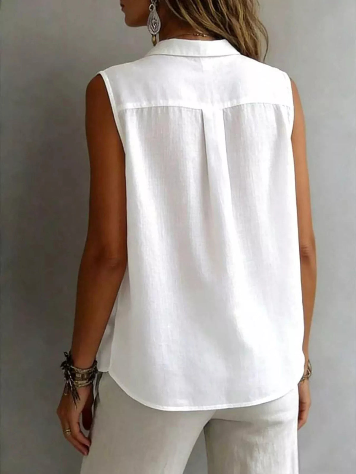 Sleeveless Button-down Shirt (15)