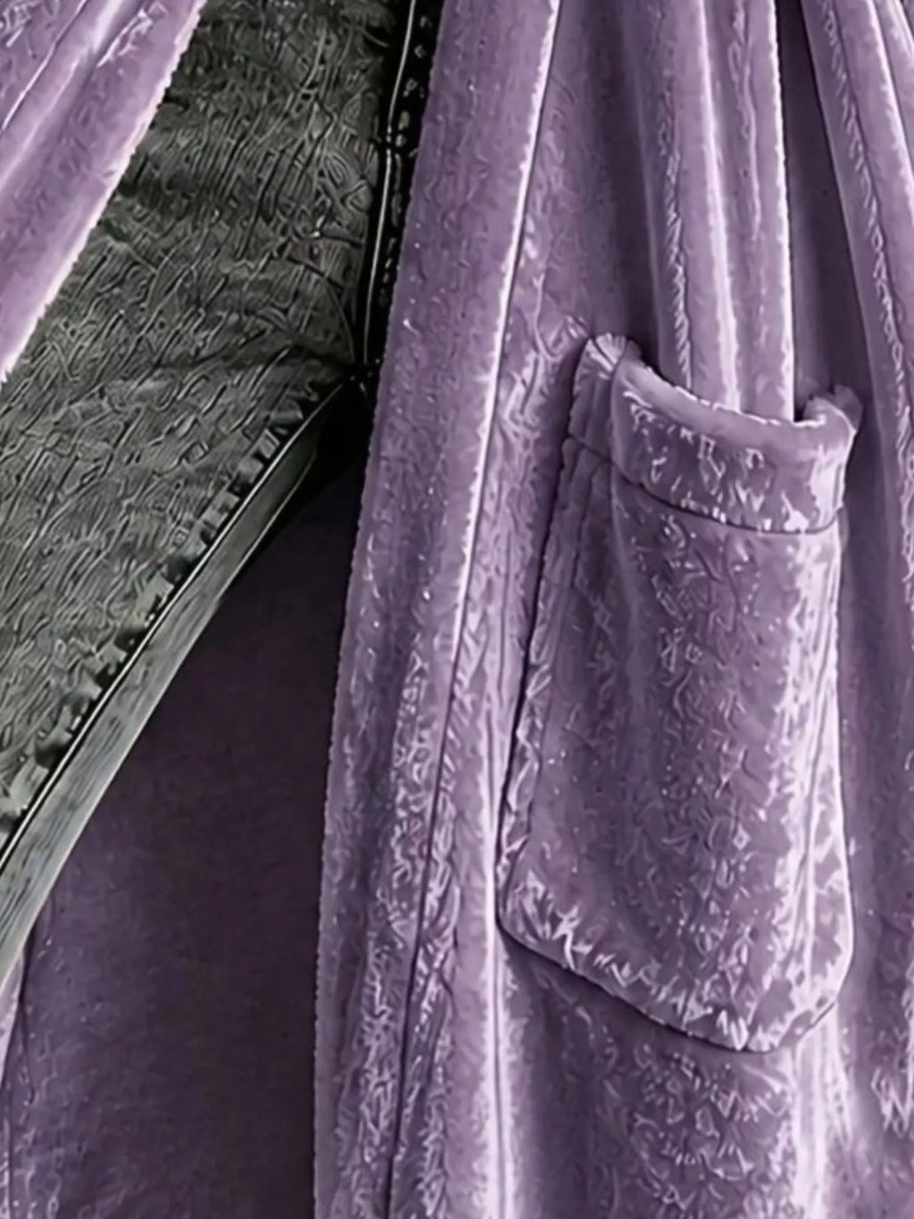 Full Size Velvet Open-front Longline Outerwear Plus (2)