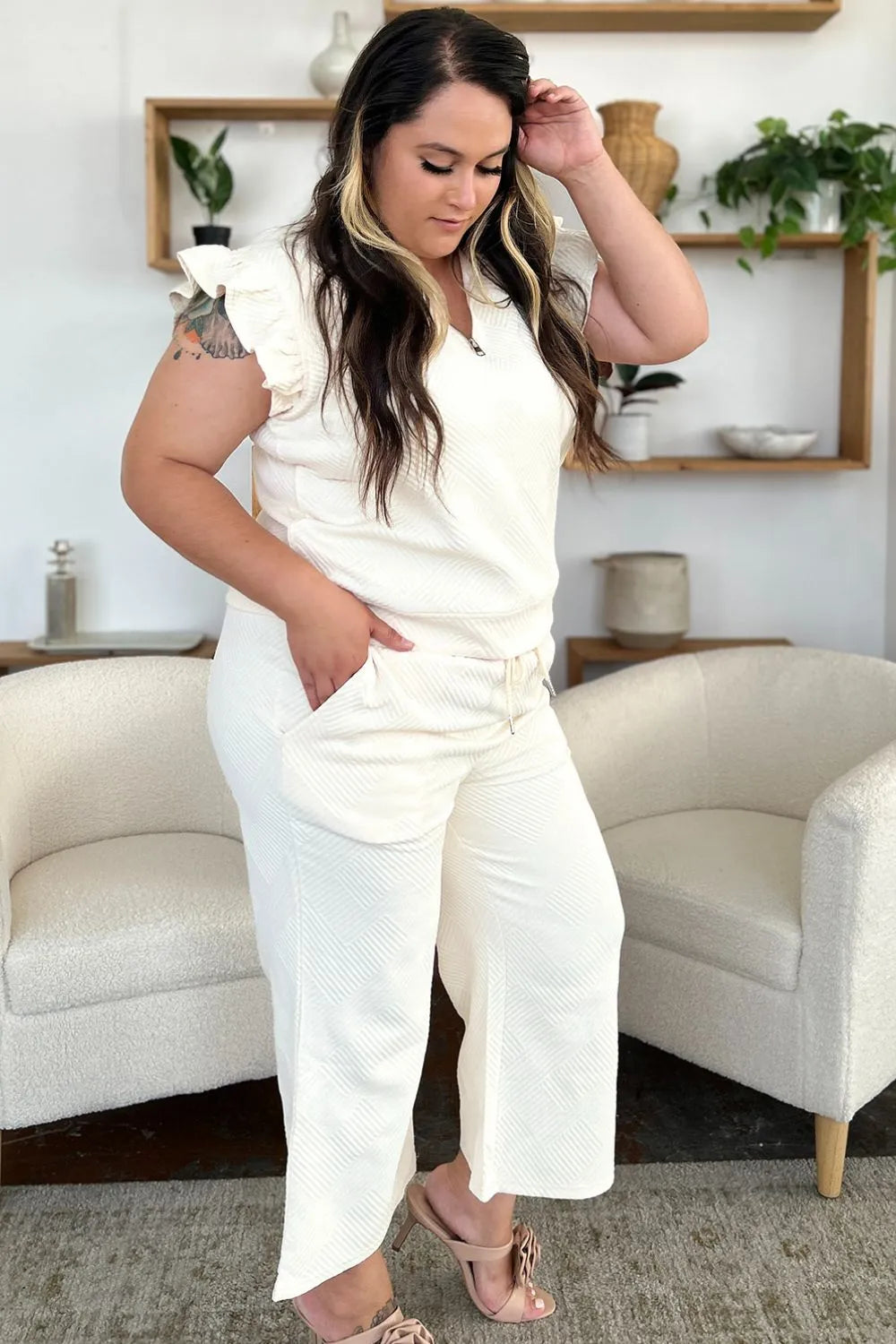 Ruffle Drawstring Wide Leg Set (19)