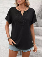 Lace Trim Short Sleeve T-shirt (9)