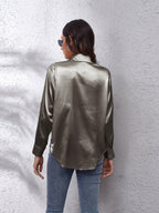 Collared Neck Buttoned Long Sleeve Shirt (6)