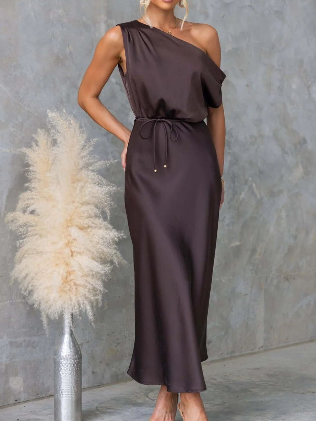 One-shoulder Tied Midi Dress (13)