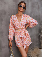 Cutout Front Printed Long Sleeve Romper (29)