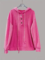 Button-front Drawstring Hoodie (16)