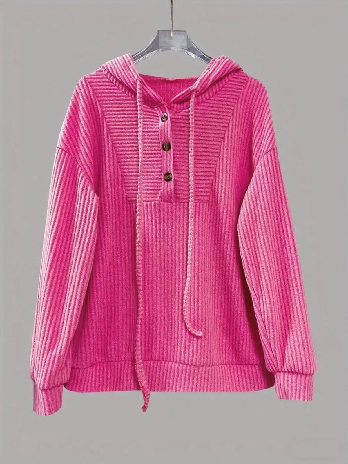 Button-front Drawstring Hoodie (16)