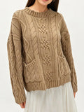 Cable-knit Sweater Front Pockets (5)