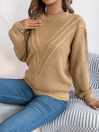 Openwork Round Neck Sweater (15)