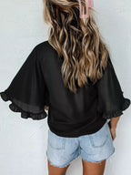 Ruffle Trim Half Sleeve Blouse (19)
