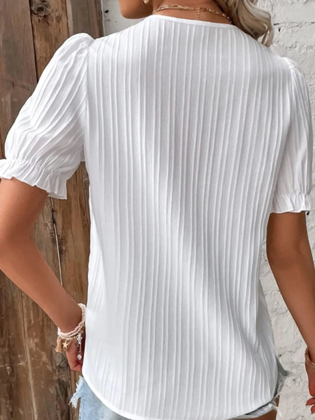 Full Size Lace Detail V-neck Blouse Plus (5)
