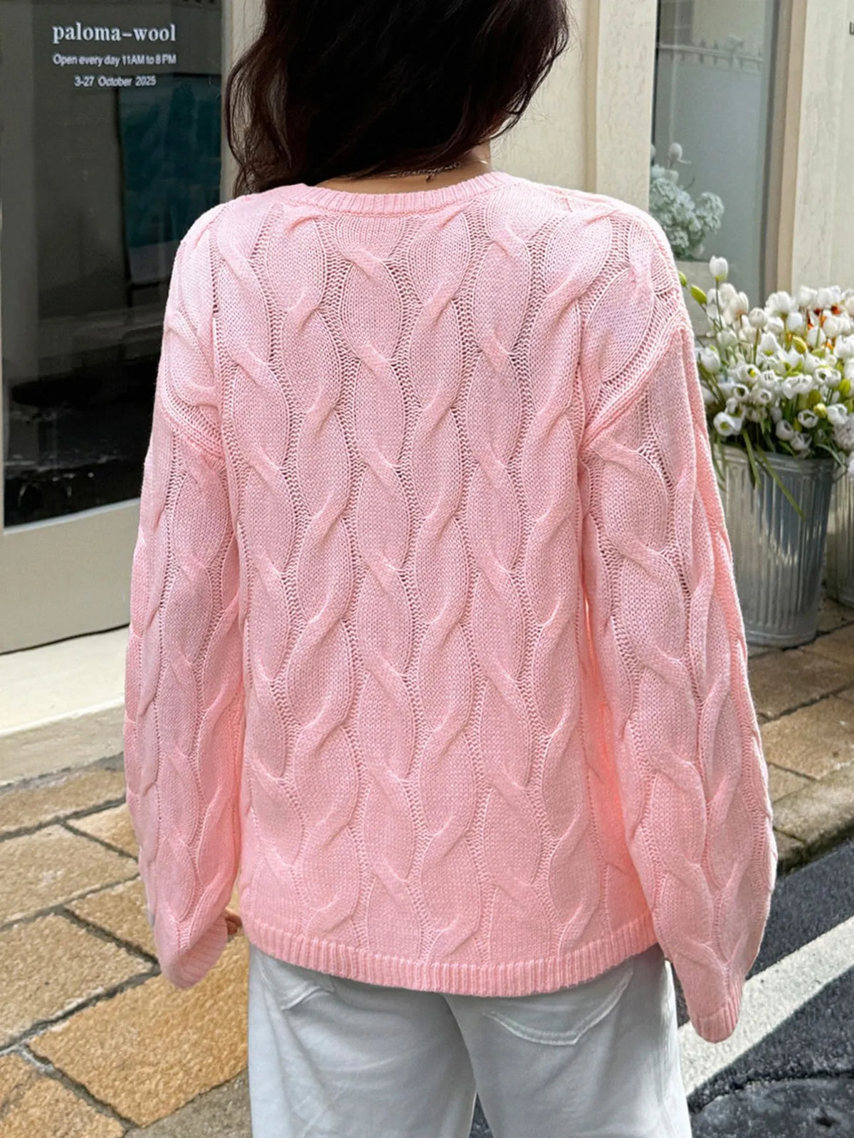 Cable Knit Long Sleeve Sweater (12)