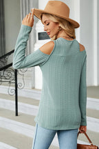 Round Neck Cold Shoulder T-shirt (25)
