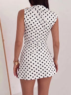 Ruched Asymmetrical Sleeveless Mini Dress (10)