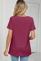 Ruched Heathered Short Sleeve T-shirt (12)