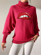 Lip Turtleneck Long Sleeve Sweater (20)