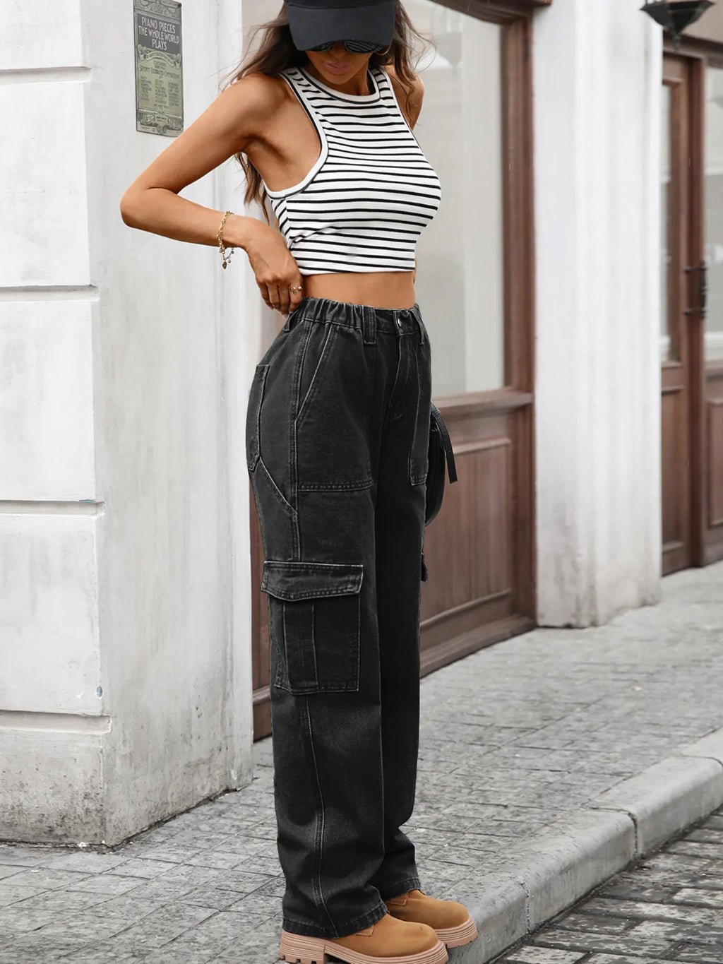 High-waisted Cargo Jeans (16)