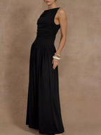 Full Size Ruched Sleeveless Maxi Dress Plus (2)