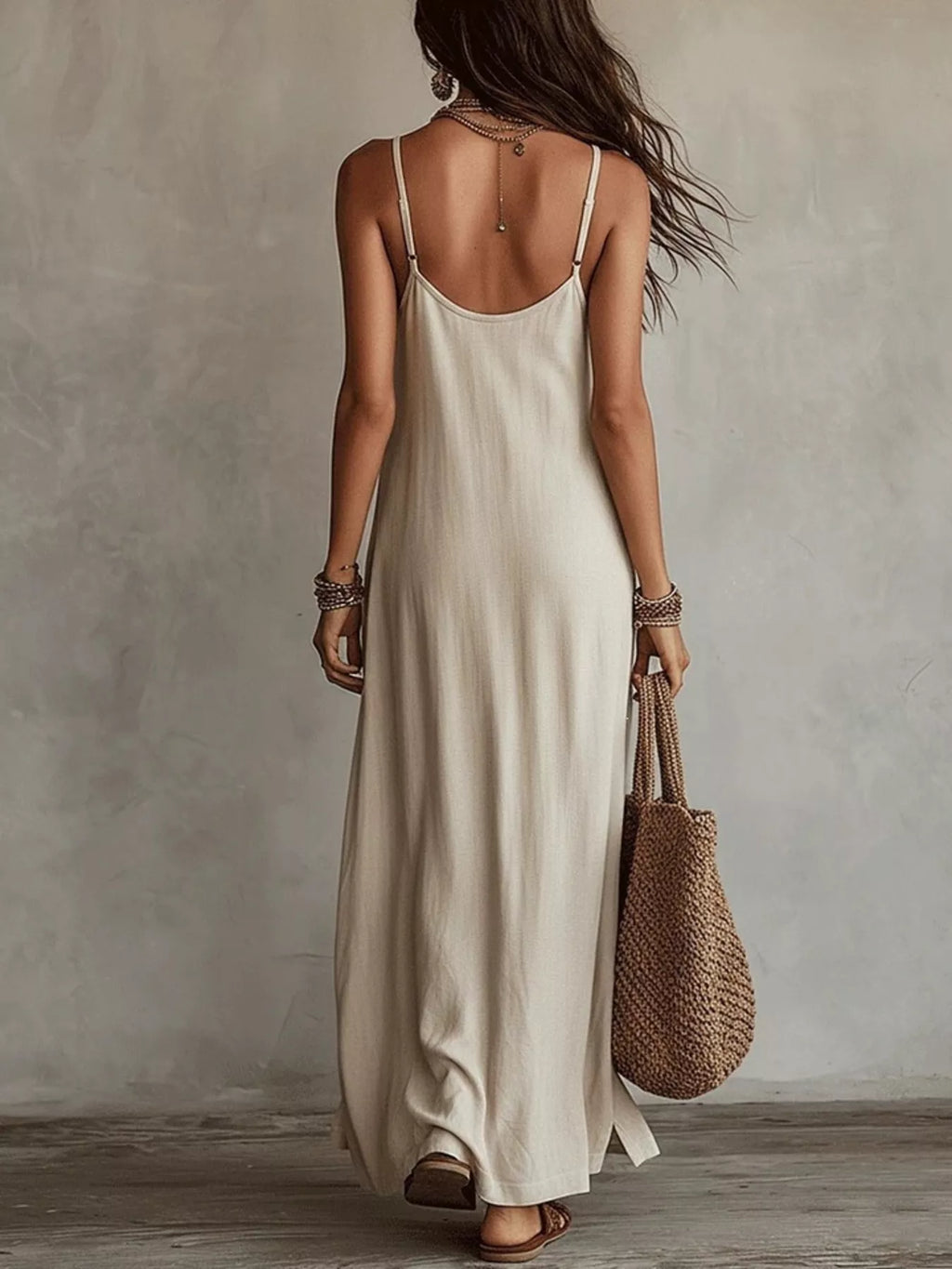 Full Size Scoop Neck Spaghetti Strap Maxi Dress Plus (3)