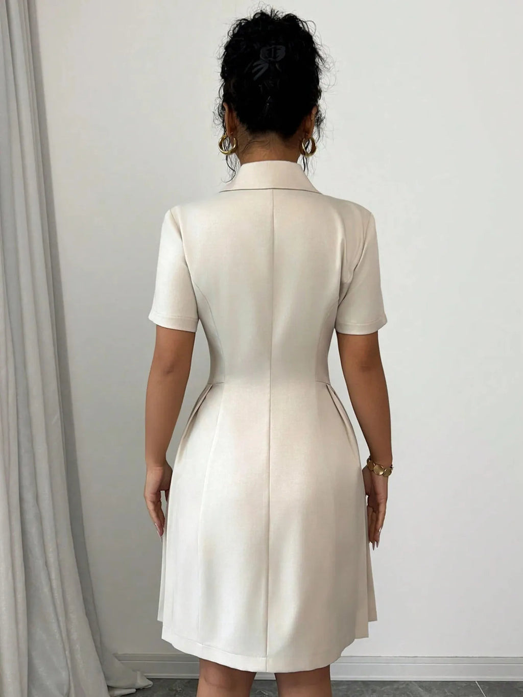 Double-breasted Short Sleeve Dress (7)