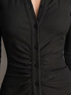 Button-down Bodycon Mini Dress (6)