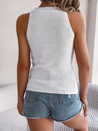 Cable-knit Round Neck Vest (12)