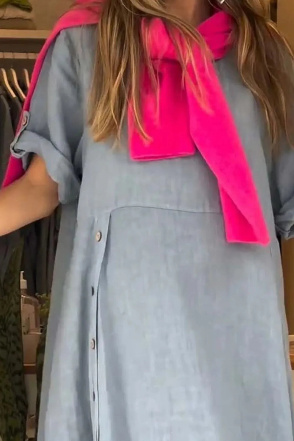 Full Size Relaxed Fit Short Sleeves Dress Plus (11)