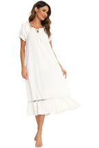 Lace Detail Short Sleeve Lounge Dress (17)