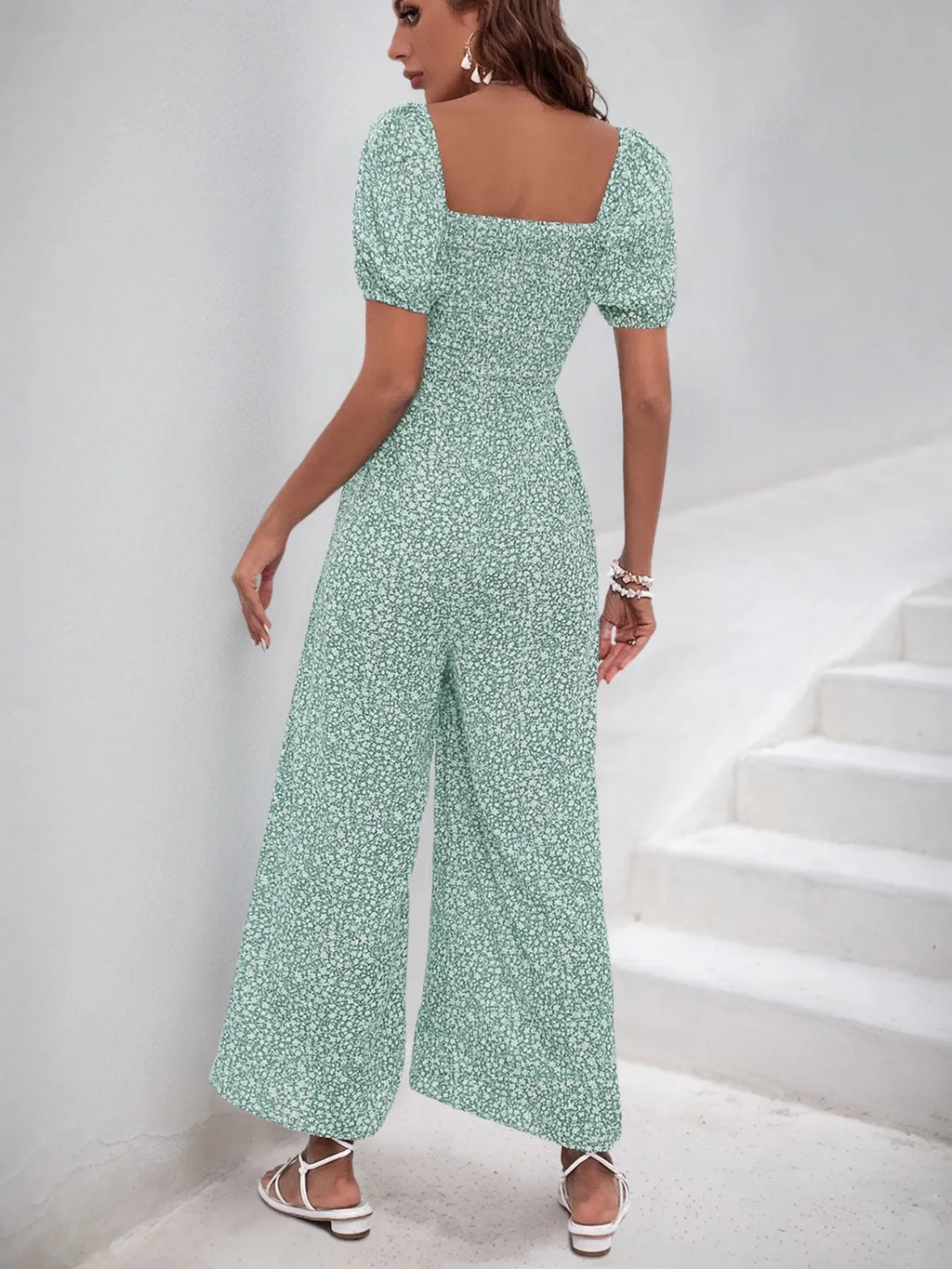Printed Square Neck Puff Sleeve Jumpsuit (21)