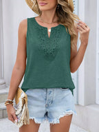 Lace Trim Sleeveless Tank Top (9)