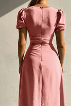 Sweetheart Neck Short Sleeve Dress (2)