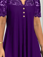 Lace Panel Short Sleeve Blouse (3)