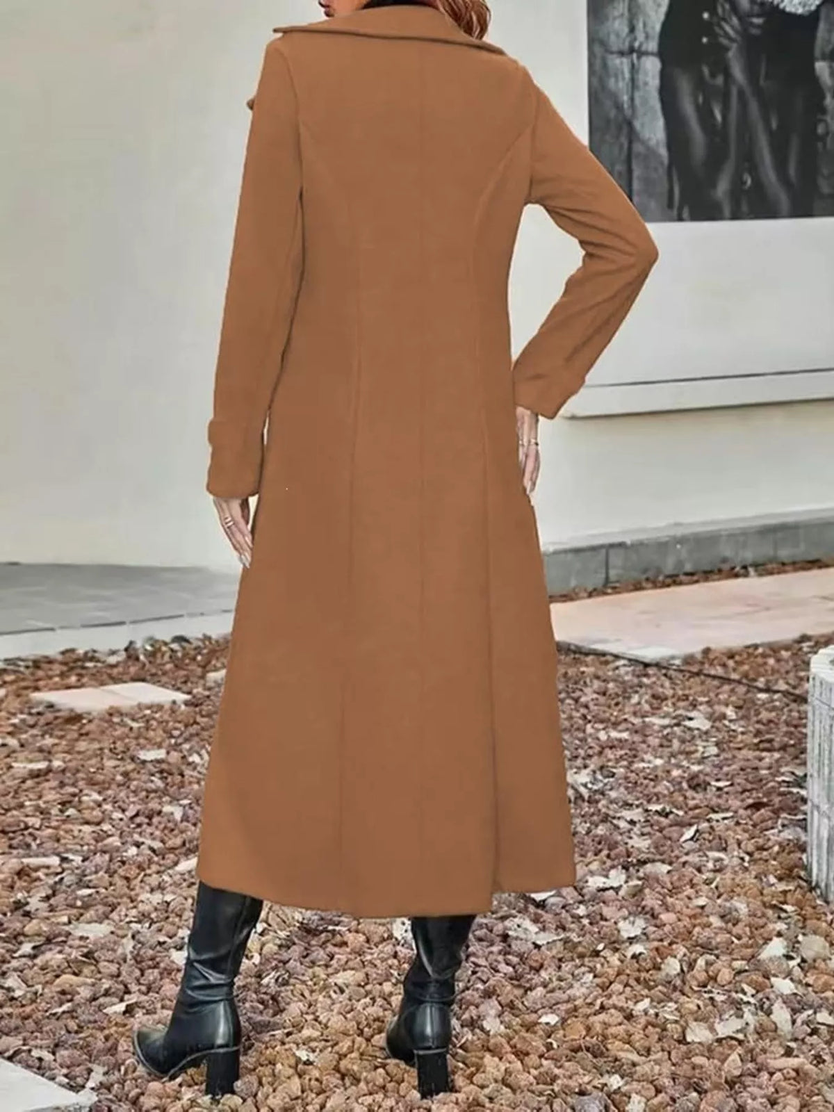 Full Size Double-breasted Longline Trench Coat Plus (9)