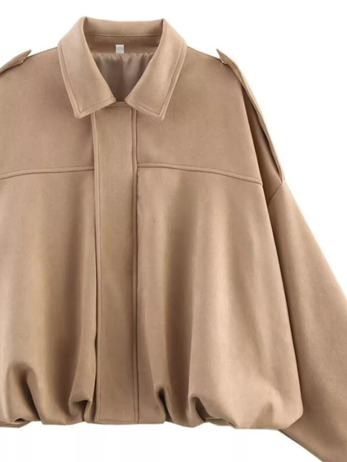 Collared Neck Dropped Shoulder Jacket (6)
