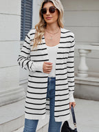 Striped Open Front Cardigan Relaxed Fit (4)
