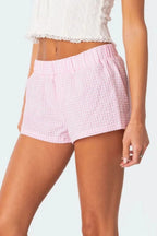 Plaid Elastic Waist Shorts (12)