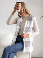 Cozy Plaid Sherpa Vest Coat (8)